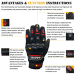 WUPP Gants de moto à écran tactile étanches respirants résistants à l'usure et antidérapants pour l'été et l'hiver Gants de protection à doigts complets, Taille : XXL, Taille : XXL