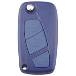 For FIAT Car Keys Replacement 3 Buttons Car Key Case with Side Battery Holder, Black, Blue