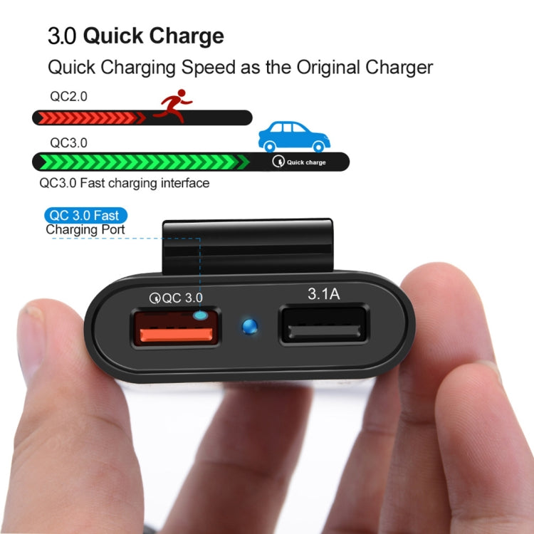 HMQ-C801 1.8m 8A Max 4 Ports USB Car Charger with Extending USB HUB for Front & Back Seat Charging, HMQ-C801