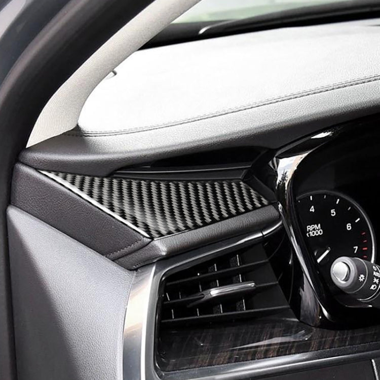 Car Carbon Fiber Main Driving Triangle Decorative Sticker for Cadillac XT5 2016-2017, Left Drive, Main Driving Triangle