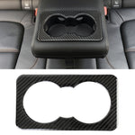 Carbon Fiber Car Rear Water Cup Frame Decorative Sticker for Jaguar F-PACE, Rear Water Cup Frame