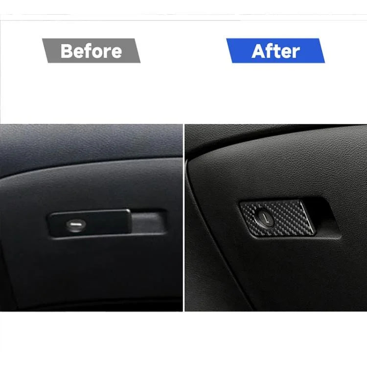 Autocollant décoratif en fibre de carbone pour boîte de rangement de siège passager avant de voiture pour Infiniti Q50 / Q60 2014-2020, conduite à gauche, boîte de rangement de siège passager avant
