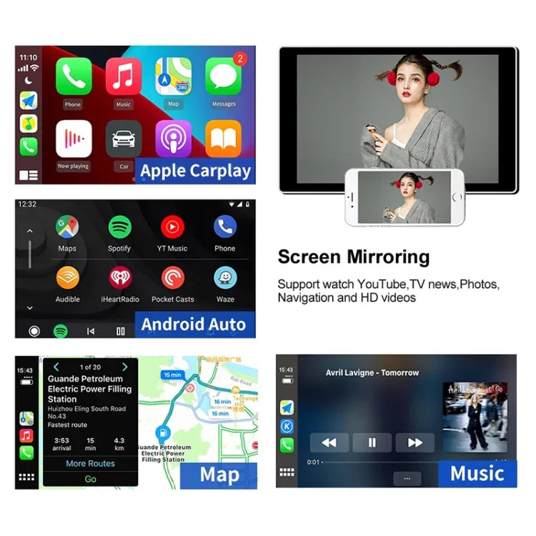 Navigation voiture pour Android / Apple Carplay Module Bluetooth sans fil Adaptateur Carplay USB pour smartphone, CPC200-Autokit