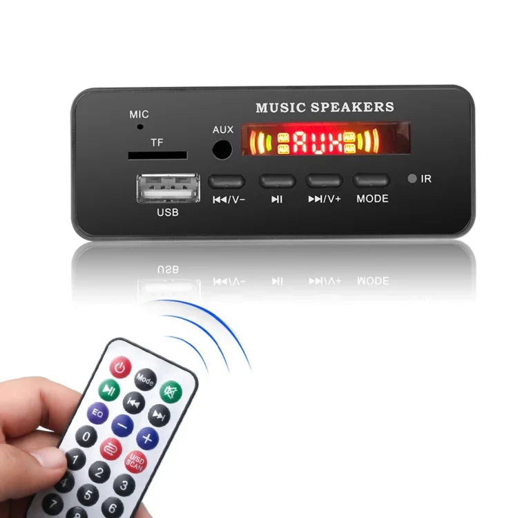 Module décodeur audio MP3 12 V 2 x 3 W pour voiture, radio FM, TF, USB, AUX 3,5 mm, avec Bluetooth, fonction d'appel d'enregistrement et télécommande, 12 V