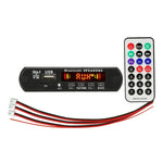 Lecteur MP3 audio 12V 2x3W pour voiture avec décodeur, radio FM, USB, prise jack 3,5mm, Bluetooth, fonction d'appel/enregistrement, amplificateur de puissance et télécommande, 12V