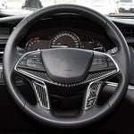 4 in 1 Car Carbon Fiber Steering Wheel Button Decorative Sticker for Cadillac xt5 2016-2017, Left and Right Drive Universal, For Cadillac xt5 2016-2017