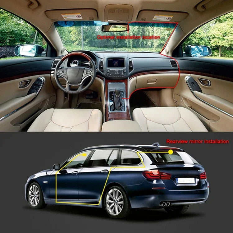 3 en 1, écran 4 pouces, grand angle de 170 degrés, vision nocturne, DVR de voiture HD 1080p, support de détection de mouvement / G-Sensor