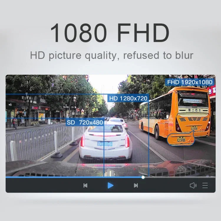 3 en 1, écran 4 pouces, grand angle de 170 degrés, vision nocturne, DVR de voiture HD 1080p, support de détection de mouvement / G-Sensor