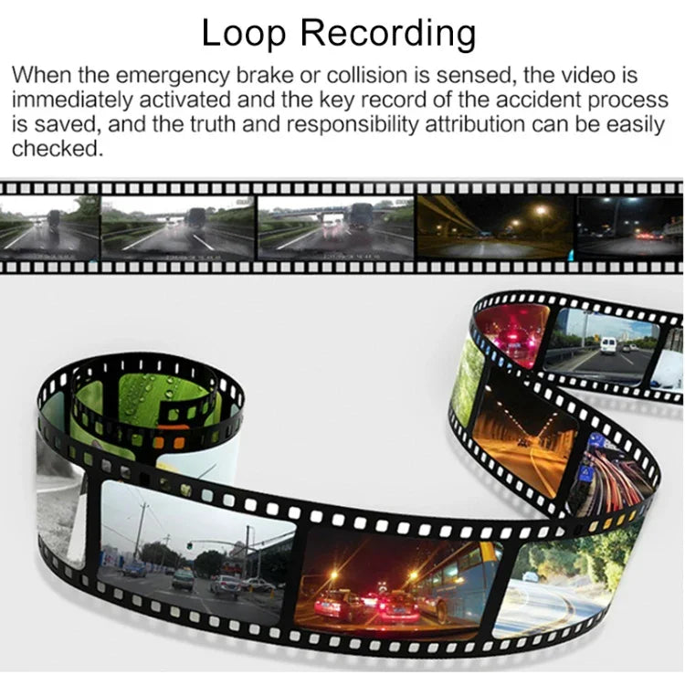 3 en 1, écran 4 pouces, grand angle de 170 degrés, vision nocturne, DVR de voiture HD 1080p, support de détection de mouvement / G-Sensor