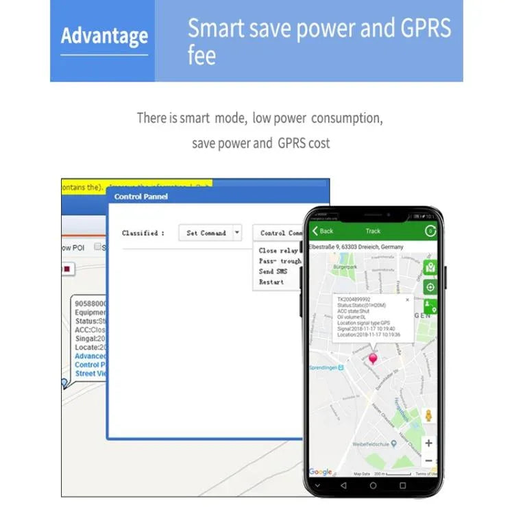 Traceur GPS TK600 2G GPS / GPRS / GSM magnétique puissant pour voiture, camion et véhicule, TK600