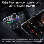 C12 Multifunctional Car Dual USB Charger Bluetooth FM Transmitter with Atmosphere Light, C12