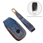 Hallmo Car Cowhide Leather Key Protective Cover Key Case for New Mercedes-Benz E300L, For New Mercedes-Benz E300L