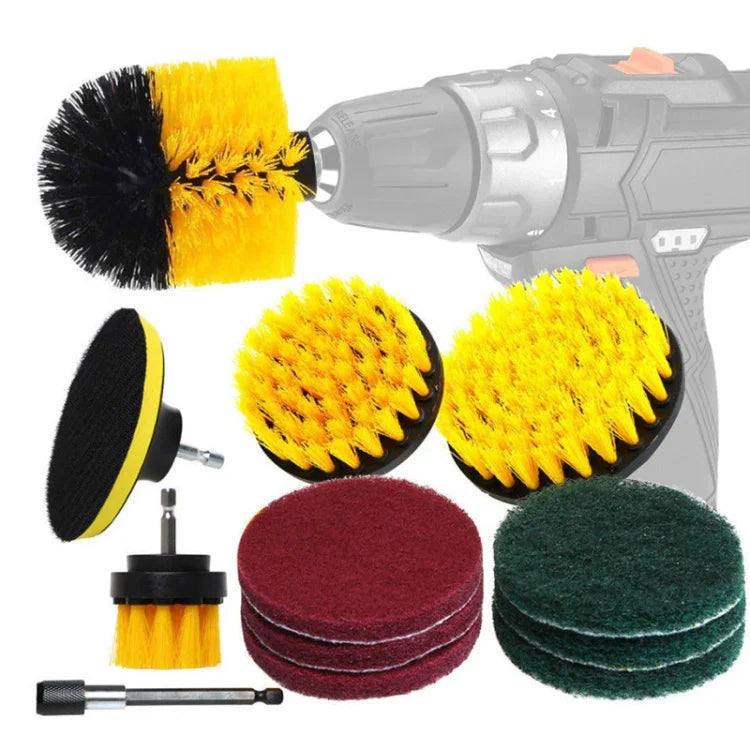 Ensemble de têtes de brosse électrique pour perceuse 12 en 1 pour nettoyage et détartrage de sols, murs, fenêtres et vitres, Livraison couleur aléatoire, 12 en 1, Livraison couleur aléatoire