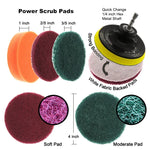 Ensemble de têtes de brosse électrique pour perceuse 12 en 1 pour nettoyage et détartrage de sols, murs, fenêtres et vitres, Livraison couleur aléatoire, 12 en 1, Livraison couleur aléatoire