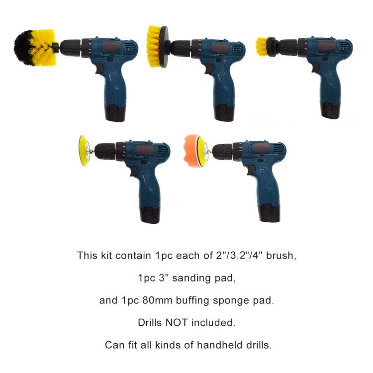 Ensemble de têtes de brosse électrique pour perceuse 12 en 1 pour nettoyage et détartrage de sols, murs, fenêtres et vitres, Livraison couleur aléatoire, 12 en 1, Livraison couleur aléatoire