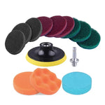 Ensemble de têtes de brosse électrique pour perceuse 13 en 1 avec tampon à récurer en éponge de 4 pouces pour nettoyage et détartrage de sols, murs, fenêtres et vitres, 13 en 1