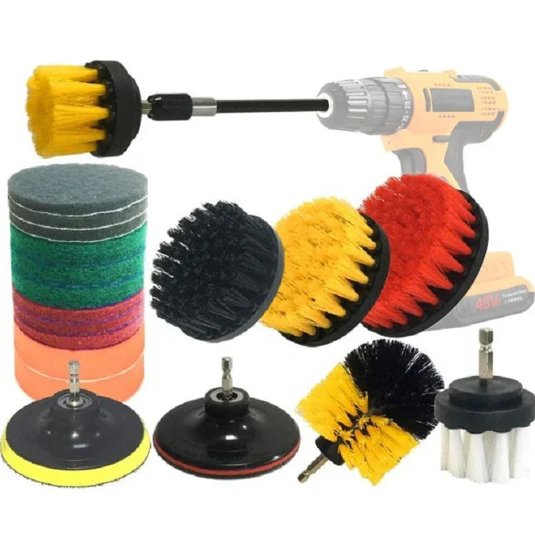 Ensemble de têtes de brosse électrique pour perceuse 20 en 1 pour nettoyage et détartrage de sols, murs, fenêtres et vitres, 20 en 1