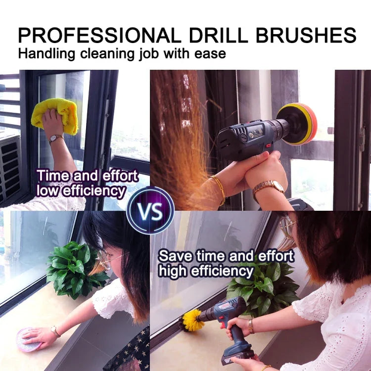 Ensemble de têtes de brosse électrique pour perceuse 22 en 1 pour nettoyage et détartrage de sols, murs, fenêtres et vitres, 22 en 1
