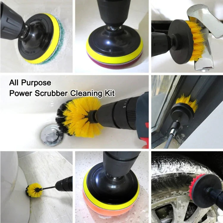 Ensemble de têtes de brosse électrique pour perceuse 22 en 1 pour nettoyage et détartrage de sols, murs, fenêtres et vitres, 22 en 1