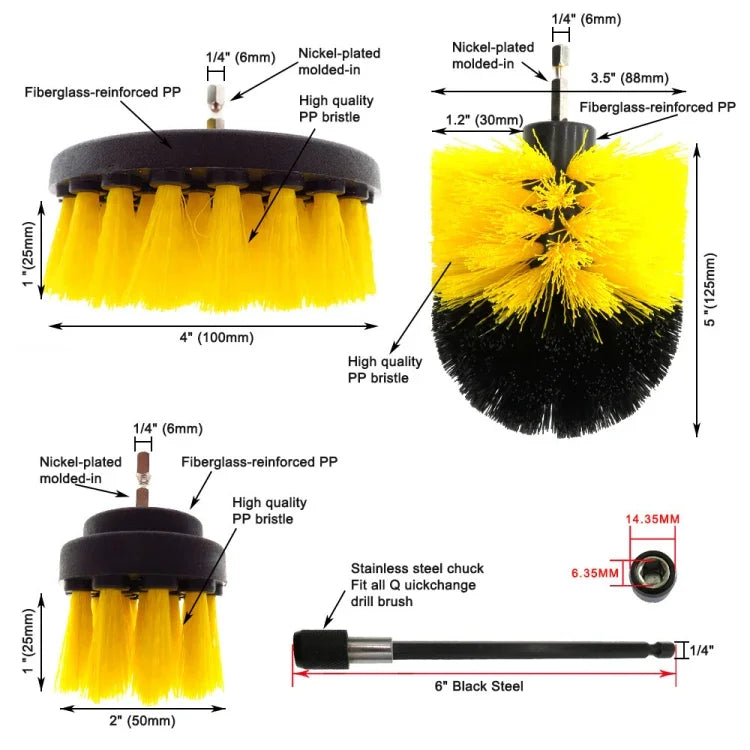 Ensemble de têtes de brosse électrique pour perceuse 37 en 1 pour nettoyage et détartrage de sols, murs, fenêtres et vitres, 37 en 1