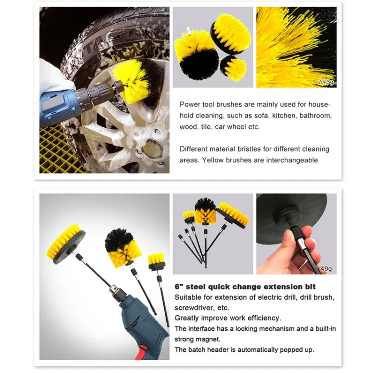 Ensemble de têtes de brosse électrique pour perceuse 37 en 1 pour nettoyage et détartrage de sols, murs, fenêtres et vitres, 37 en 1