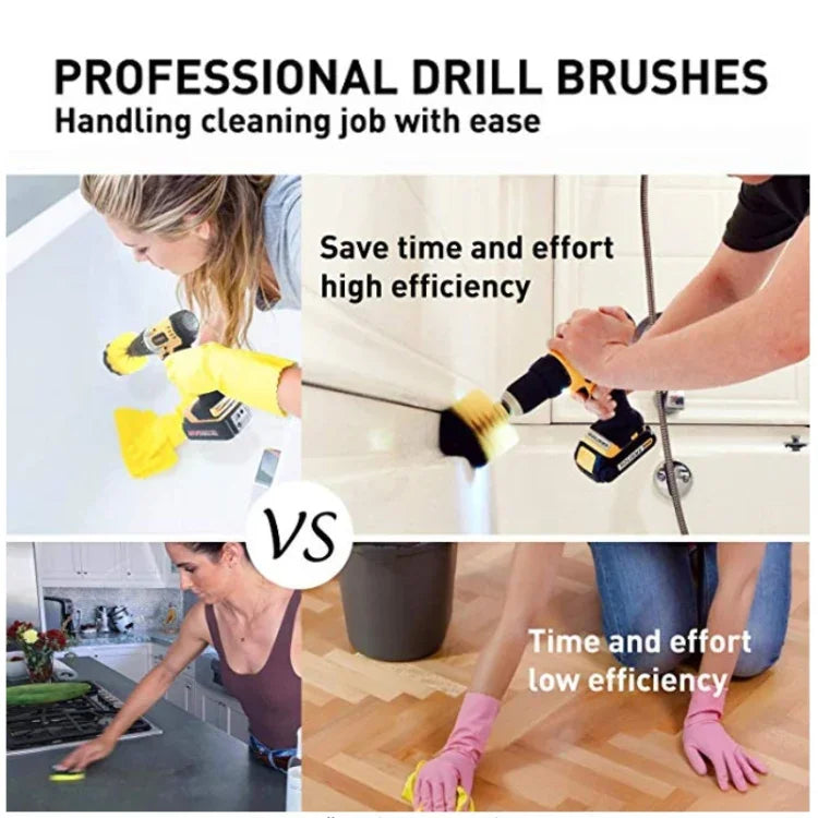 Ensemble de têtes de brosse électrique pour perceuse 37 en 1 pour nettoyage et détartrage de sols, murs, fenêtres et vitres, 37 en 1