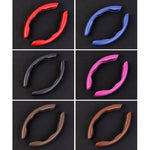 Car Universal Carbon Fiber Texture Leather Steering Wheel Cover