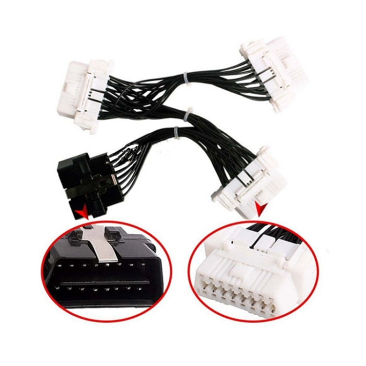 ELM327 OBD2 16Pin Male to 3 Female Car Diagnostic Cable, 16Pin Male to 3 Female