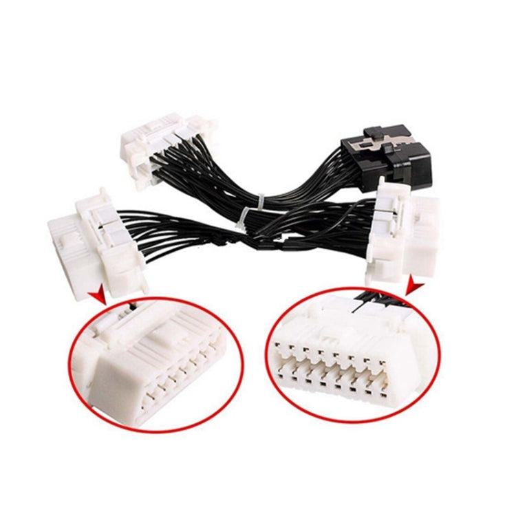 ELM327 OBD2 16Pin Male to 3 Female Car Diagnostic Cable, 16Pin Male to 3 Female