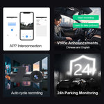 Enregistreur de conduite voiture WiFi double caméra cachée rotation 360 degrés, WiFi double caméra