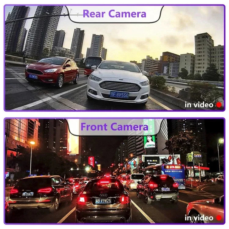 Caméra double avant et arrière HD avec vision nocturne infrarouge, enregistreur de conduite pour voiture, avant et arrière