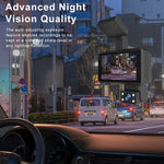 Caméra double avant et arrière HD avec vision nocturne infrarouge, enregistreur de conduite pour voiture, avant et arrière