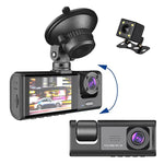Enregistreur de conduite voiture A1 HD vidéo à 3 lentilles avec vision nocturne, caméra de recul, A1