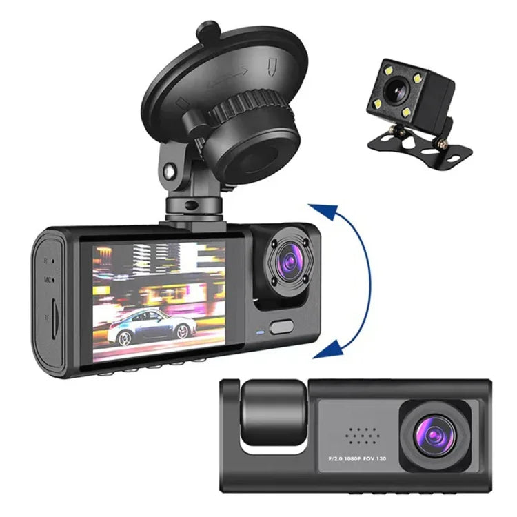 Enregistreur de conduite voiture A1 HD vidéo à 3 lentilles avec vision nocturne, caméra de recul, A1