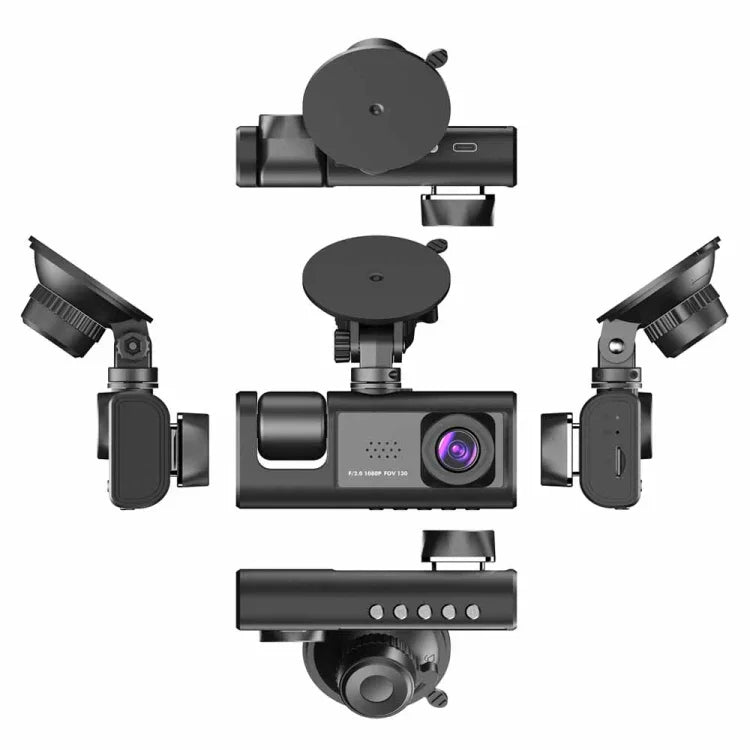 Enregistreur de conduite voiture A1 HD vidéo à 3 lentilles avec vision nocturne, caméra de recul, A1
