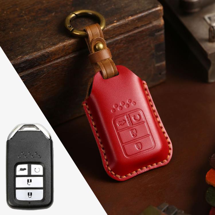 For Honda Car Cowhide Leather Key Protective Cover Key Case, Four Keys Version, For Honda , Four Keys Version, For Honda, Four Keys Version