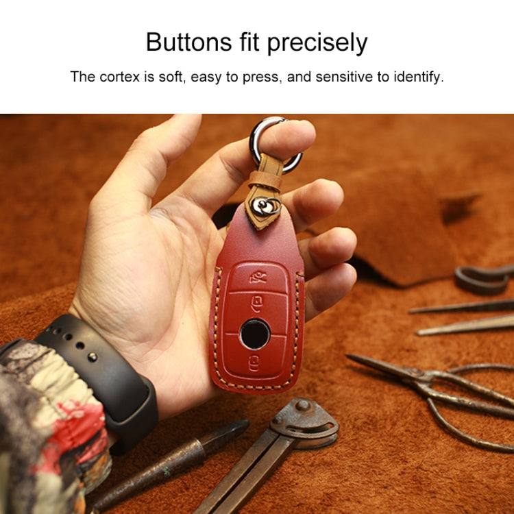 For Mercedes-Benz New Style Car Cowhide Leather Key Protective Cover Key Case, For Mercedes-Benz New Style