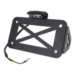 Motorcycle American Cruise Retro License Plate Holder with Light, License Plate Holder