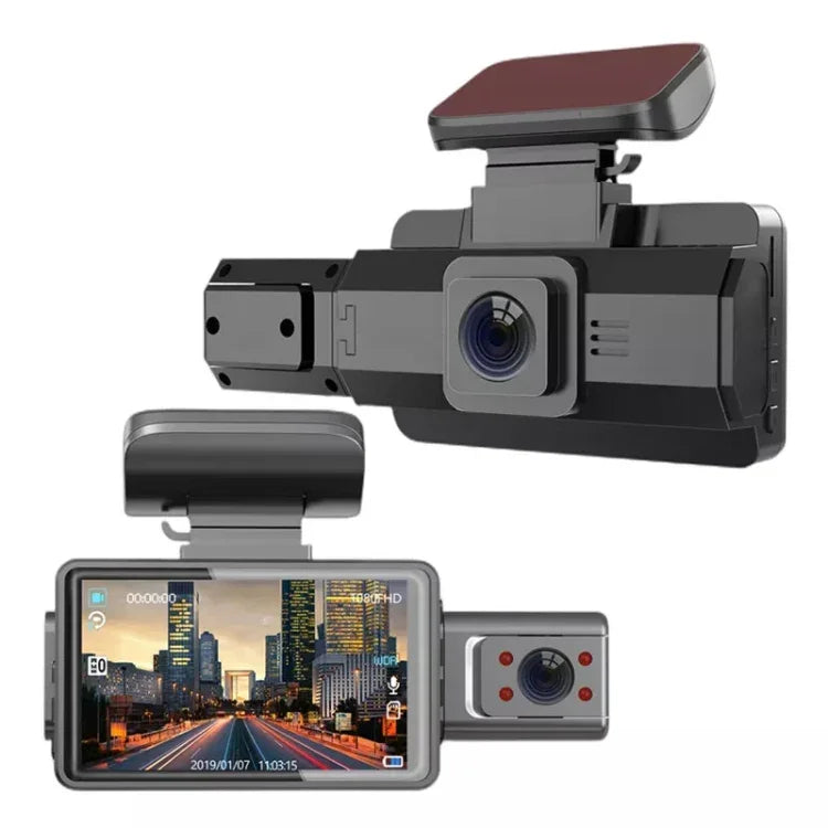 F9 Caméra Double Avant et Intérieure pour Voiture, Enregistreur de Conduite de Voiture HD avec Vision Nocturne Infrarouge, Caméra Avant et Intérieure