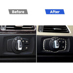 Carbon Fiber Car Headlight Switch Decorative Sticker for BMW E90 / E92 / E93 2005-2012 / 320i / 325i, Thin Version, Headlight Switch