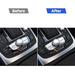 Car Carbon Fiber Multimedia Panel Decorative Sticker for Audi A6 S6 C7 A7 S7 4G8 2012-2018, Left and Right Drive Universal, Multimedia Panel