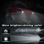 7 inch H4 / H13 DC 9V-30V 3000LM 3000K-6000K 25W Car Round Shape LED Headlight Lamps for Jeep Wrangler, with Angel Eye, For Jeep Wrangler, For Jeep Wrangler (Blue Light)