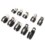 10 PCS Car Rubber Cushion Pipe Clamps Stainless Steel Clamps, Size: 2 inch (50mm), Size: 2 inch (50mm)