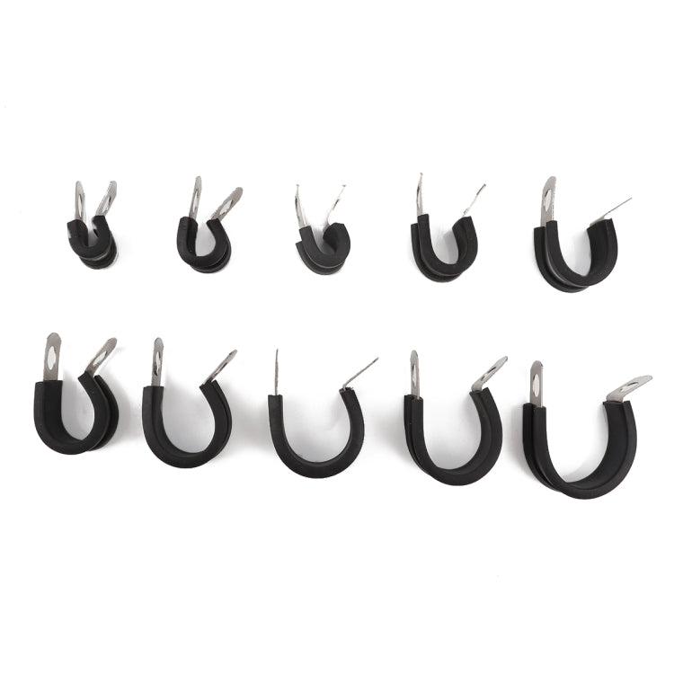 10 PCS Car Rubber Cushion Pipe Clamps Stainless Steel Clamps, Size: 2 inch (50mm), Size: 2 inch (50mm)