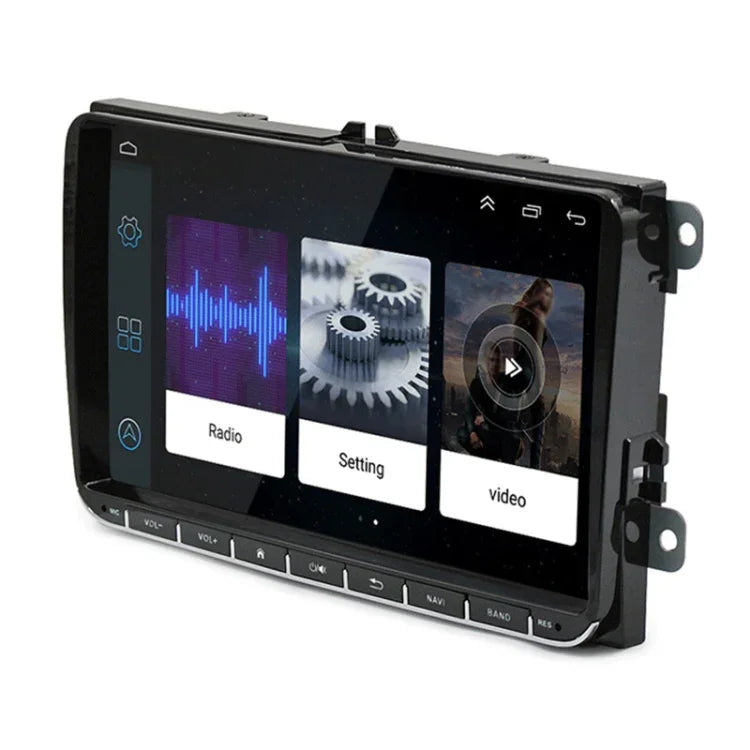 CKVW92 Lecteur MP5 de voiture Android 6.0 2 DIN HD 9 pouces avec navigation GPS, multimédia, Bluetooth, radio stéréo pour Volkswagen, prend en charge la FM et la fonction Mirror Link, version carte Europe, version carte Europe