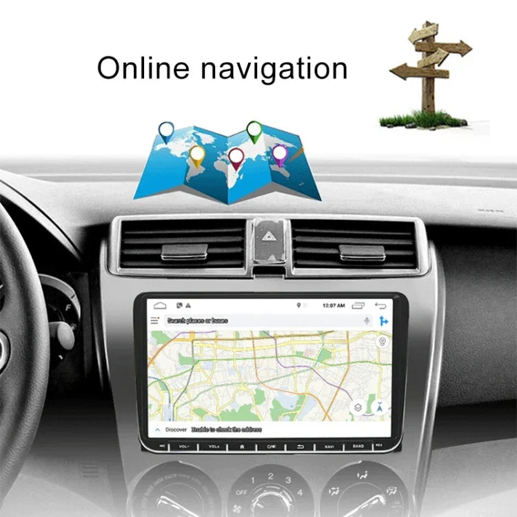 CKVW92 Lecteur MP5 de voiture Android 6.0 2 DIN HD 9 pouces avec navigation GPS, multimédia, Bluetooth, radio stéréo pour Volkswagen, prend en charge la FM et la fonction Mirror Link, version carte Europe, version carte Europe