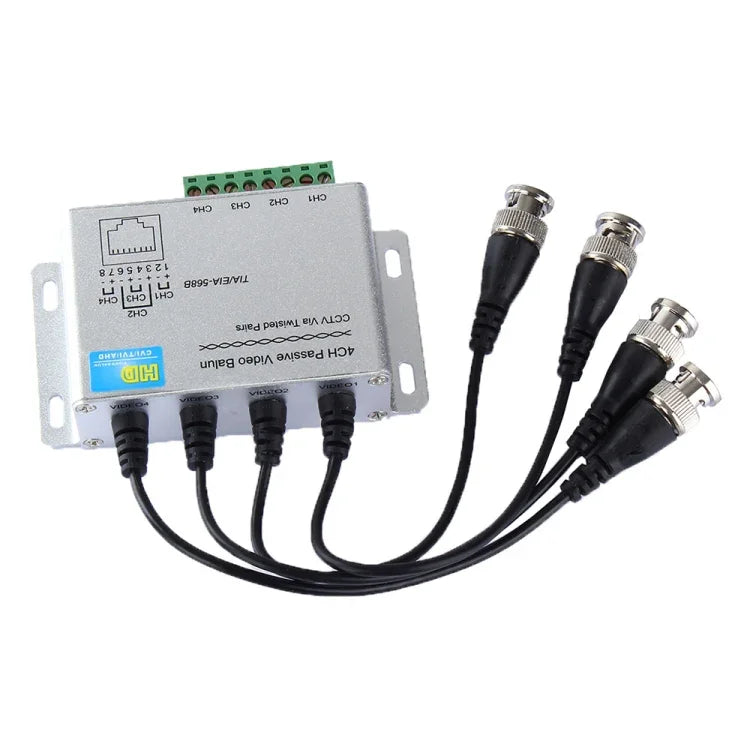 HD204A-F HD-CVI/TVI/AHD CCTV Balun Vidéo Passif UTP 4 Canaux, HD204A-F