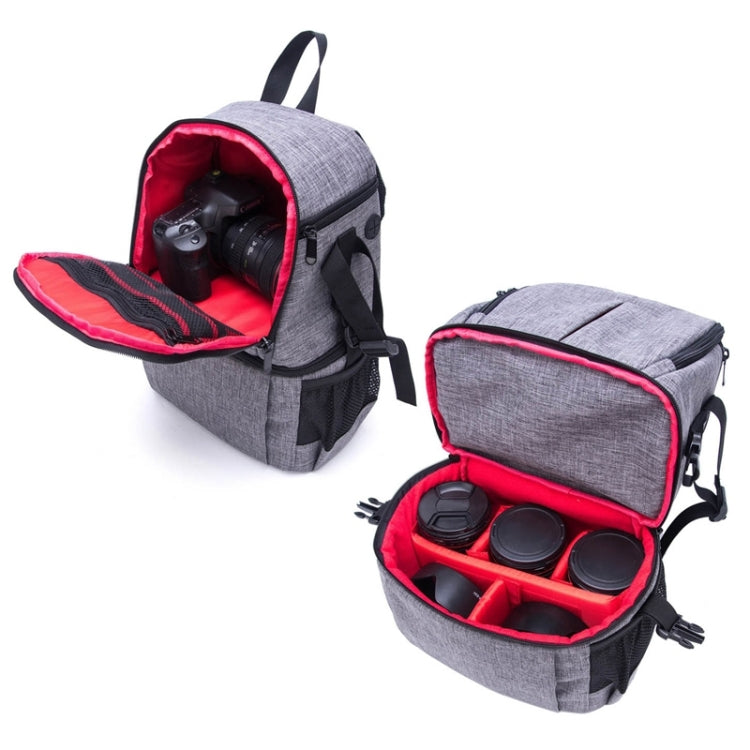Sac à dos bandoulière multifonctionnel en nylon imperméable, rembourré et antichoc, pour appareils photo reflex numériques Nikon et Canon.
