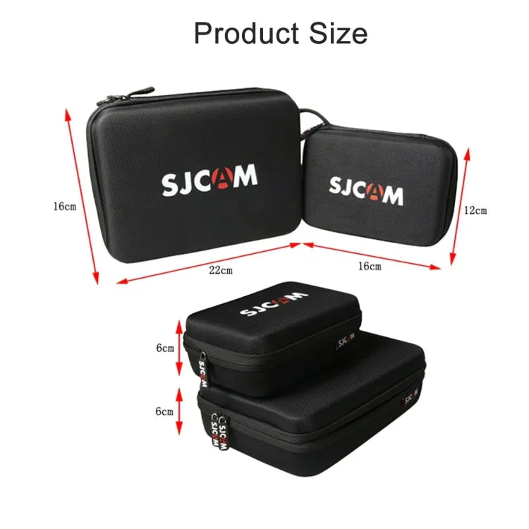 Sacoche de transport portable antichoc, incassable et résistante à l'usure pour caméras d'action sportives SJCAM SJ4000 / SJ5000 / SJ6000 / SJ7000 / SJ8000 / SJ9000, perches à selfie et autres accessoires. Dimensions : 22 × 16 × 6 cm.