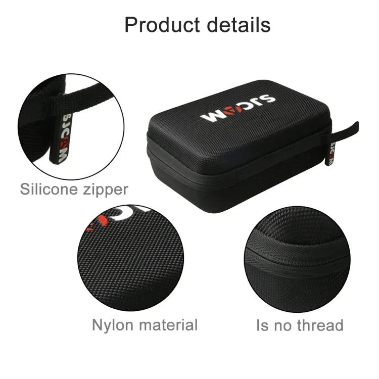 Sacoche de transport portable antichoc, incassable et résistante à l'usure pour caméras d'action sportives SJCAM SJ4000 / SJ5000 / SJ6000 / SJ7000 / SJ8000 / SJ9000, perches à selfie et autres accessoires. Dimensions : 22 × 16 × 6 cm.